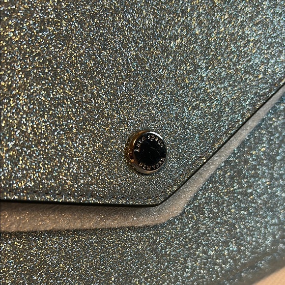 Kate Spade New York Flap Crossbody Glitter Fabric Blue Frost NWT - Picture 2 of 10